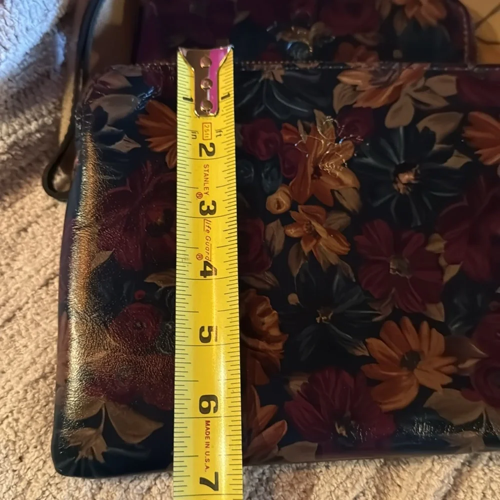 Rare Patricia Nash Set! Fall Color Floral Design Leather Large & Smaller Bag - Picture 11 of 11